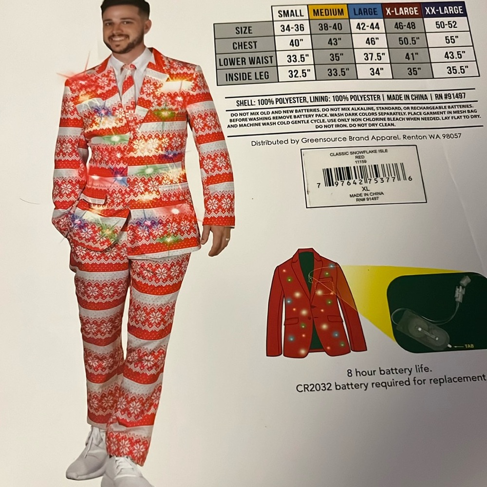 Mens Life of the party Christmas Party 3 pc suit